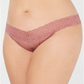 Calcinha fio dental de renda feminina Jenni rosa tamanho 1X-3X