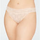 Calcinha fio dental de renda feminina Jenni Chai Bege Tamanho 1X