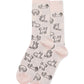 Meias masculinas Hot Sox Outline Cat Crew bege tamanho 6-12