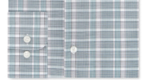 Camisa social Calvin Klein masculina xadrez verde, gola clássica, ajuste clássico, absorve umidade, tamanho 17,5-36/37