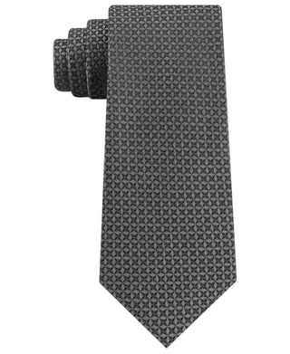 Gravata fina Kenneth Cole masculina com estampa abstrata e geométrica iridescente, cinza, tamanho único