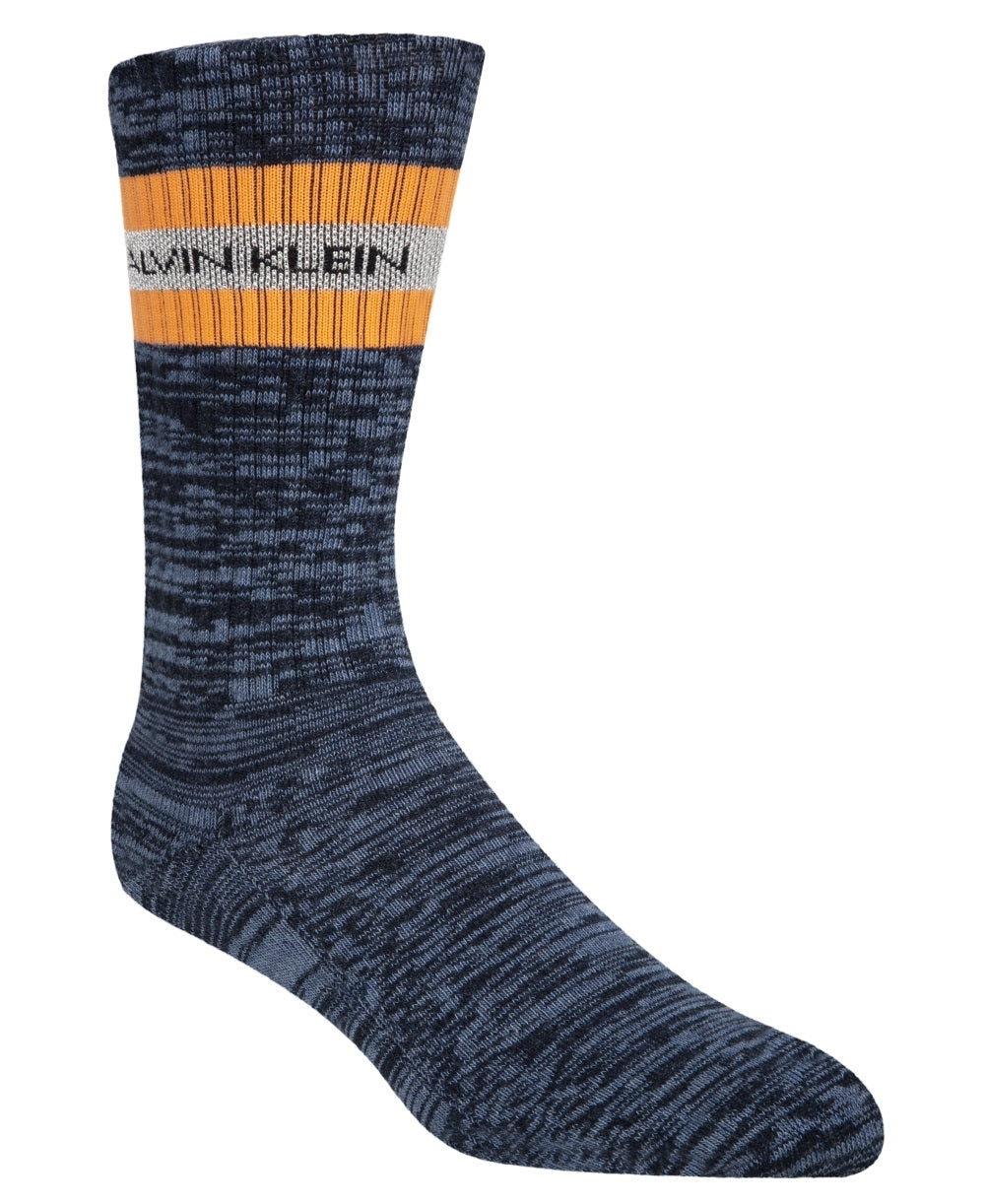 Meias Calvin Klein Hazard Stripe Masculinas Azuis Tamanho 7-12