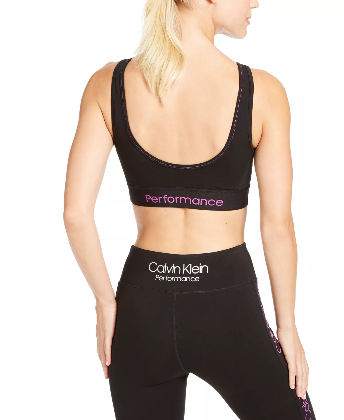 Sutiã esportivo feminino Calvin Klein Logo Impact, preto, tamanho pequeno