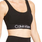 Sutiã esportivo feminino Calvin Klein Logo Impact, preto, tamanho pequeno