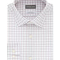 Camisa social masculina Michael Kors Plaid Colla Classic Fit Stretch, branca/cinza, tamanho 15,5 x 32-33
