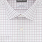 Camisa social masculina Michael Kors Plaid Colla Classic Fit Stretch, branca/cinza, tamanho 15,5 x 32-33