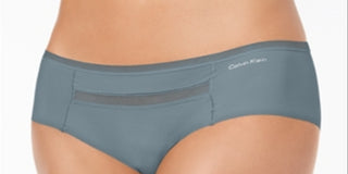 Calvin Klein Invisibles Mesh-Trim Hipster Cinza Feminino Tamanho P