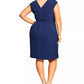 Vestido feminino City Chic Plus Classic Wrap Style Azul Tamanho 22W