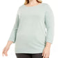 Karen Scott Suéter feminino plus size com decote balé Lt/Pasblue tamanho 1X