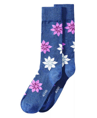 Meias Alfani Snowflake Masculinas Azul/Preto Tamanho Único