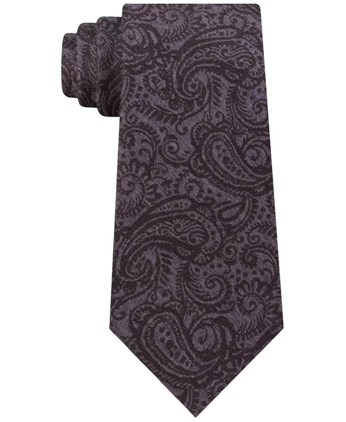 Gravata masculina Michael Kors com estampa paisley e efeito relevo, vermelha, tamanho único