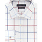 Camisa social xadrez slim fit masculina Tommy Hilfiger, branca, tamanho 16,5 x 32-33