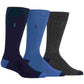 Pacote com 3 meias-calças Ralph Lauren Busies masculinas, azul, tamanho 10-13