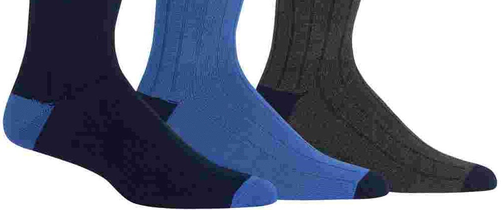 Pacote com 3 meias-calças Ralph Lauren Busies masculinas, azul, tamanho 10-13