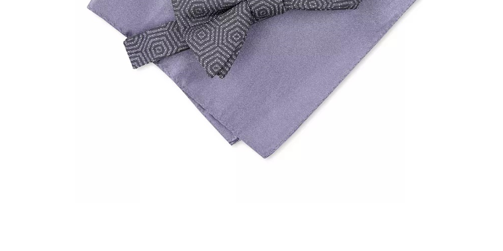 Gravata borboleta abstrata pré-amarrada Alfani masculina Debrin cinza escuro tamanho único
