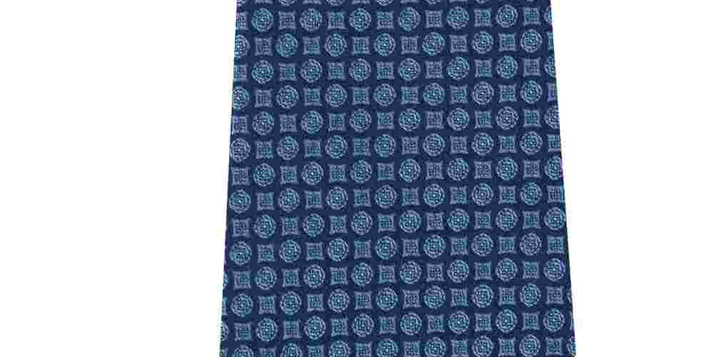 Gravata Calvin Klein Masculina Clean Medallion Slim Silk Azul Tamanho Regular