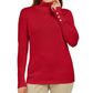 Suéter feminino de gola alta JM Collection, vermelho, tamanho P