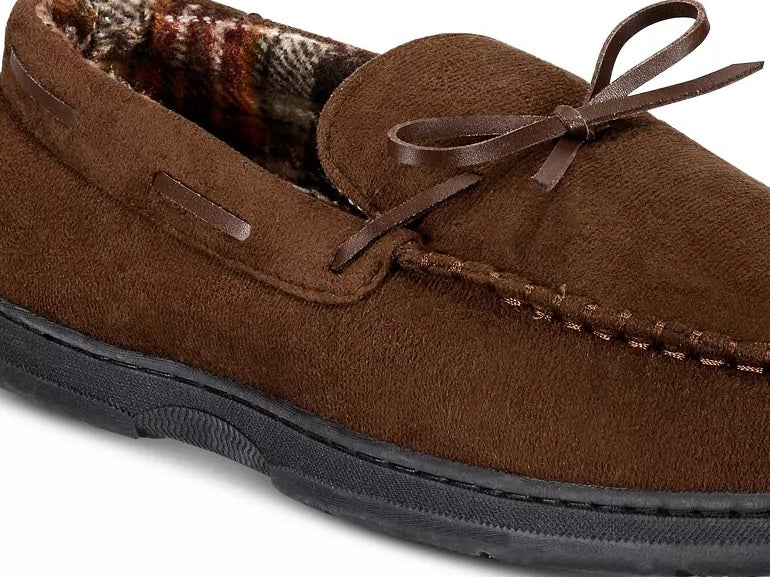 Pantufa mocassim masculina Gold Toe Carter Memory Foam Slip-On marrom tamanho médio