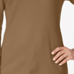 Blusa feminina Karen Scott de algodão com decote redondo, marrom, tamanho P