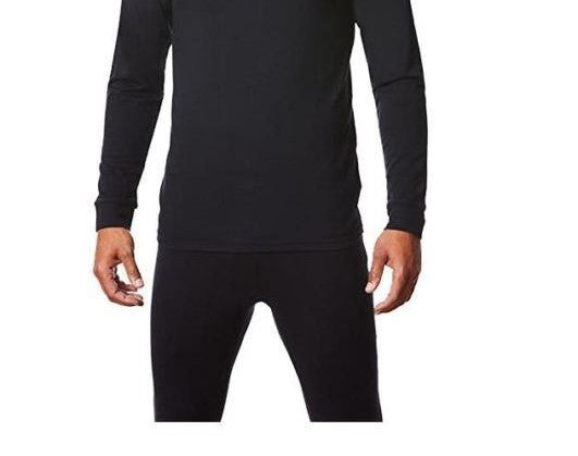 Camisa de gola redonda com camada de base masculina 32 Degrees, preta, tamanho pequeno