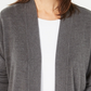 Karen Scott Cardigan Feminino Frente Aberta Cinza Escuro Tamanho PS