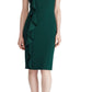 Vestido de festa longo com decote halter e mangas compridas, verde, Ralph Lauren, tamanho 18, para mulheres