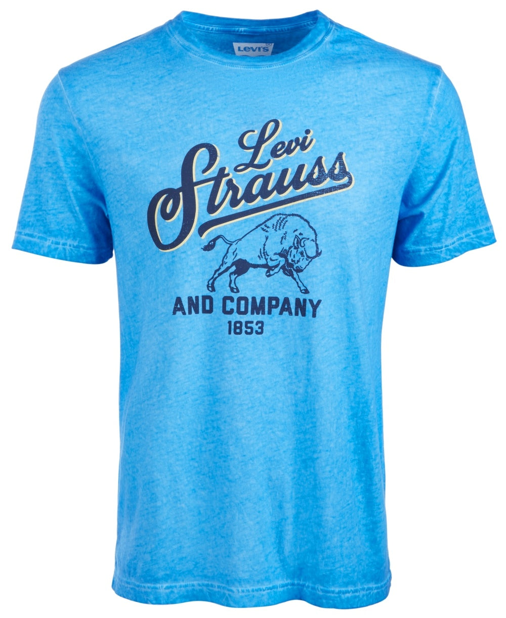 Camiseta Levi's Team Bison Graphic Masculina Azul Tamanho X-G