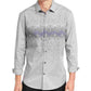 Camisa masculina Alfani com botões, pequena, galho de árvore, corte clássico, cinza, tamanho pequeno