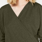 Gypsies &amp; Moondust Juniors' Surplice Waffle-Knit Top Verde Tamanho Médio