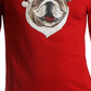 Club Room Masculino Santa Bulldog Festa de Natal Top Médio Vermelho Tamanho Grande
