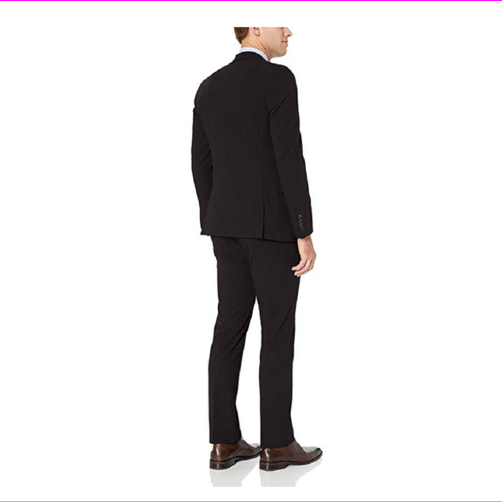 Terno masculino Nick Graham Slim Fit Stretch Solid Preto Tamanho 36