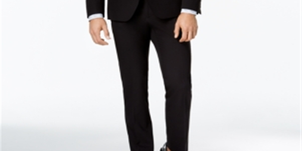 Terno masculino Nick Graham Slim Fit Stretch Solid Preto Tamanho 36