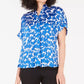 Blusa feminina com estampa floral Alfani criada na cor azul marinho, tamanho pequeno