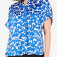Blusa feminina com estampa floral Alfani criada na cor azul marinho, tamanho pequeno
