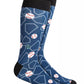 Meias estampadas grandes e altas masculinas Tall Order, azul-marinho, tamanho 12-15