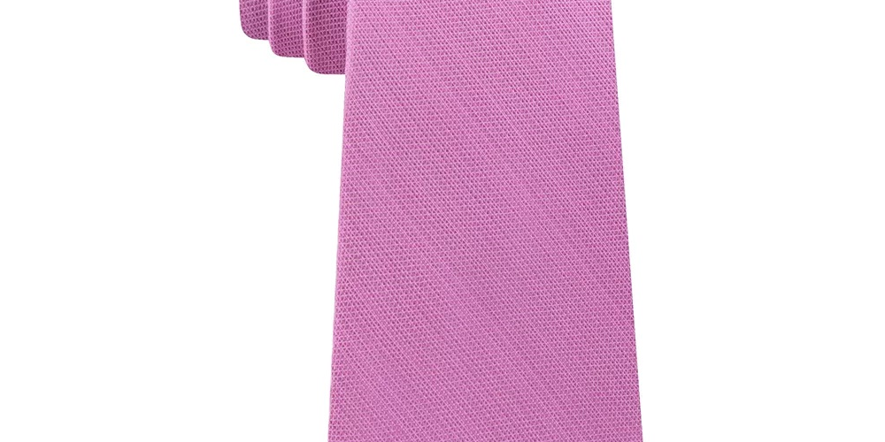 Gravata profissional Michael Kors masculina de seda rosa de luxo, tamanho regular