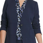 Blazer feminino DKNY sem gola e um botão, azul, tamanho 14