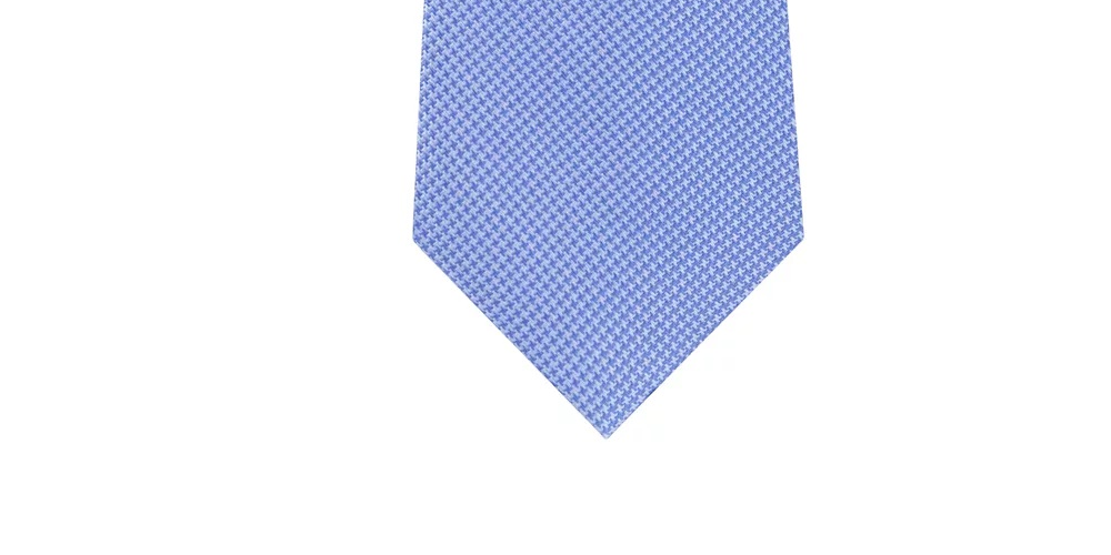 Gravata clássica pied-de-poule azul masculina Michael Kors, tamanho regular, azul-marinho