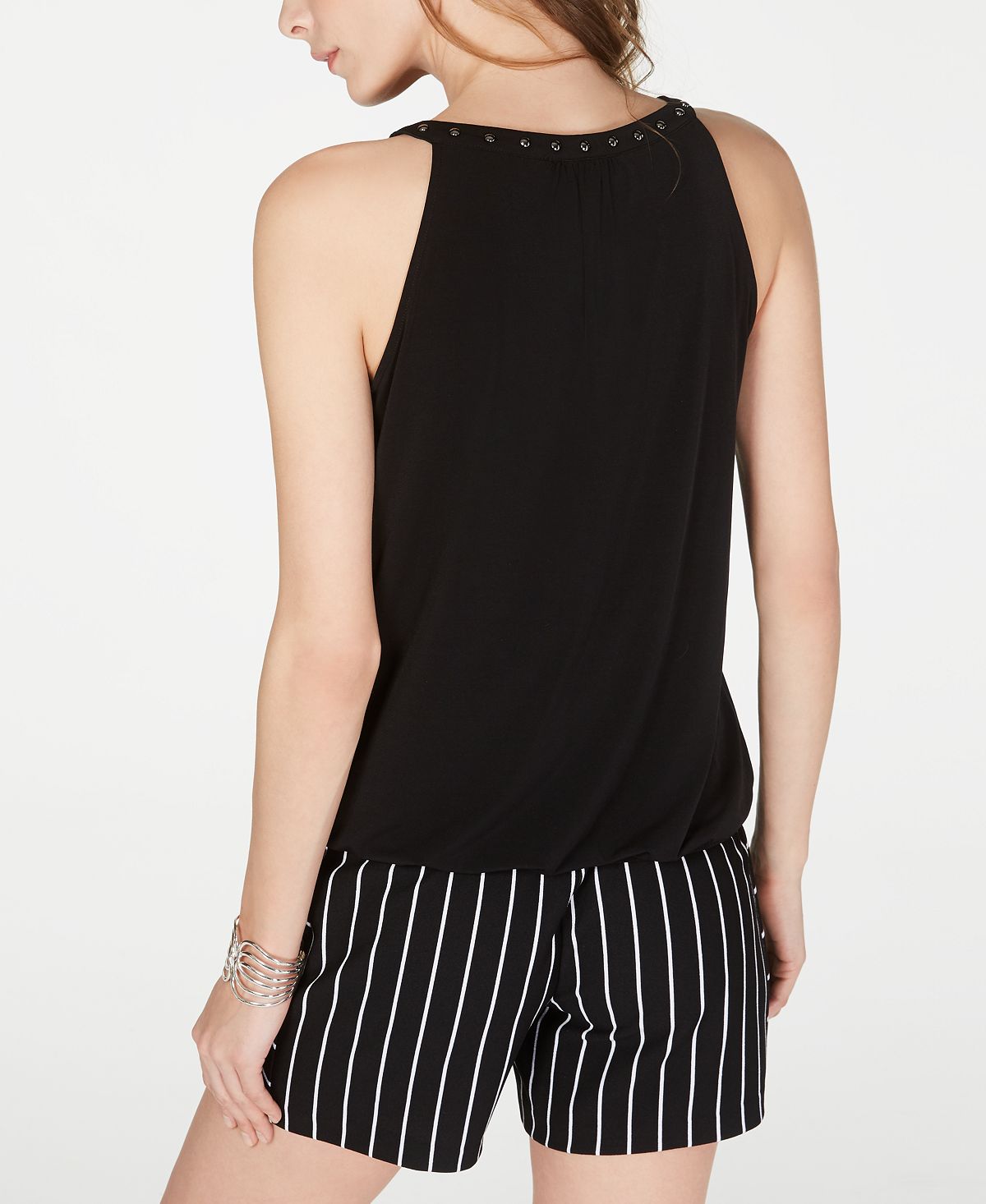 INC International Concepts Top Halter Feminino Preto Escuro Tamanho Médio