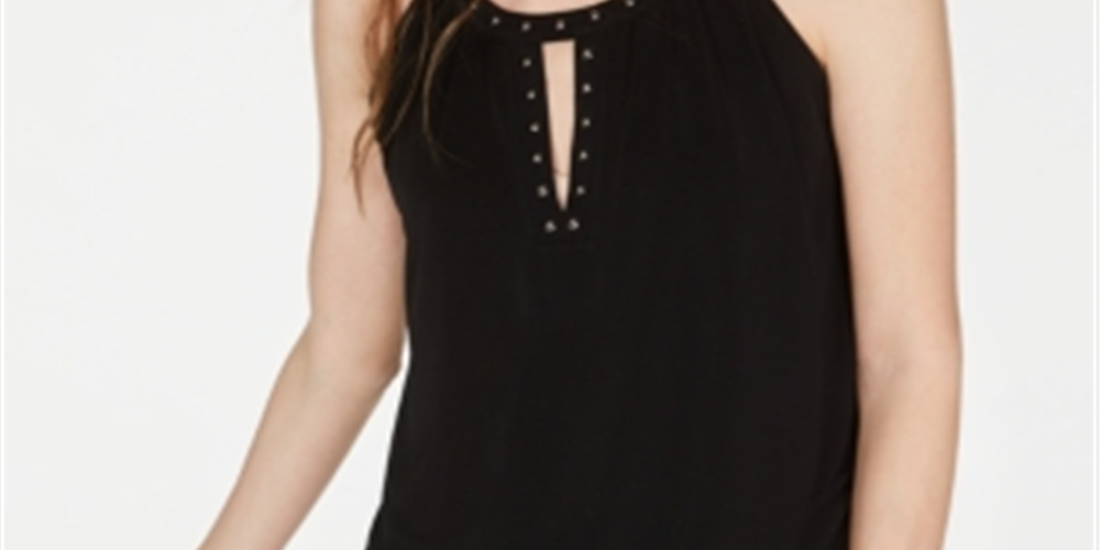 INC International Concepts Top Halter Feminino Preto Escuro Tamanho Médio
