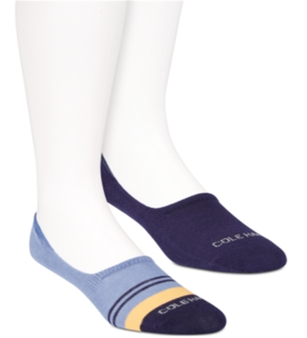 Pacote com 2 meias de algodão penteadas Cole Haan para homens, azul, tamanho único