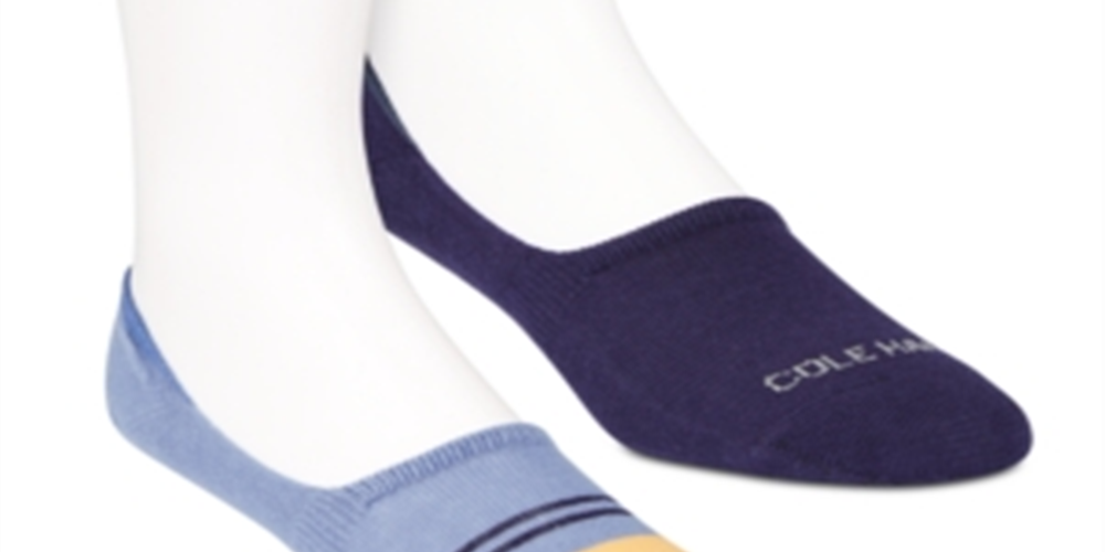 Pacote com 2 meias de algodão penteadas Cole Haan para homens, azul, tamanho único