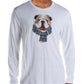 Camiseta masculina Club Room Bulldog Scarf de algodão mesclado, branca, tamanho grande