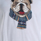 Camiseta masculina Club Room Bulldog Scarf de algodão mesclado, branca, tamanho grande
