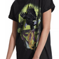 Camiseta Guess Feminina de Algodão com Estampa Gráfica Longline Preta Tamanho X-S