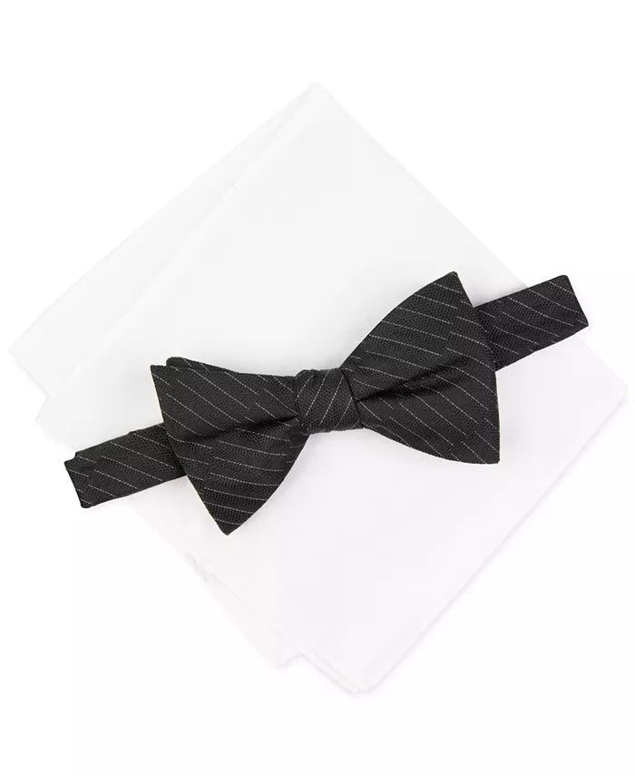 Gravatas borboleta Alfani Maximus Solid Masculinas Pretas Tamanho Regular