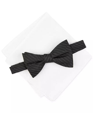Gravatas borboleta Alfani Maximus Solid Masculinas Pretas Tamanho Regular