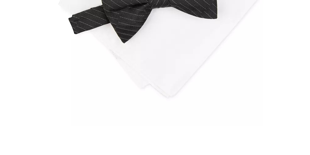 Gravatas borboleta Alfani Maximus Solid Masculinas Pretas Tamanho Regular