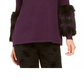 Alfani Suéter feminino pequeno com acabamento em pele sintética, roxo, tamanho PL