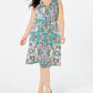 Vestido envelope feminino NY Collection Plus com estampa de jersey, azul, tamanho 3X